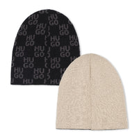 Thumbnail for HUGO Gorro de frio reversible para niño y teen unisex color negro y beige