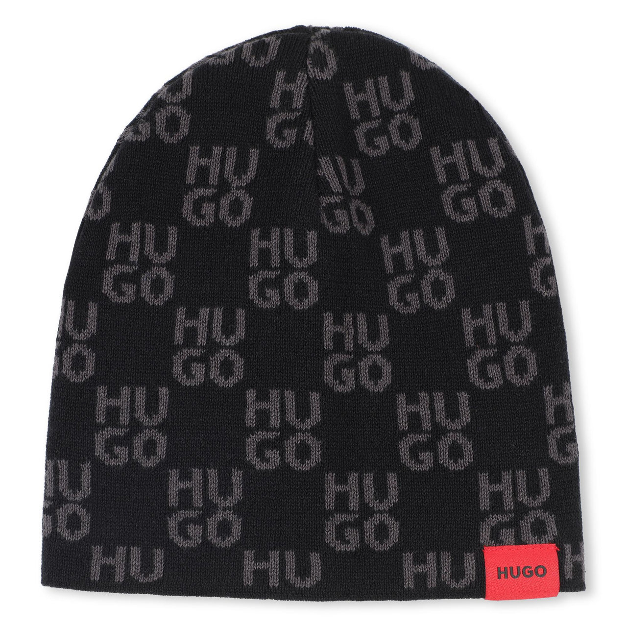 HUGO Gorro de frio reversible para niño y teen unisex color negro y beige