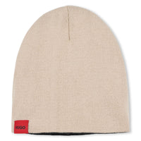 Thumbnail for HUGO Gorro de frio reversible para niño y teen unisex color negro y beige