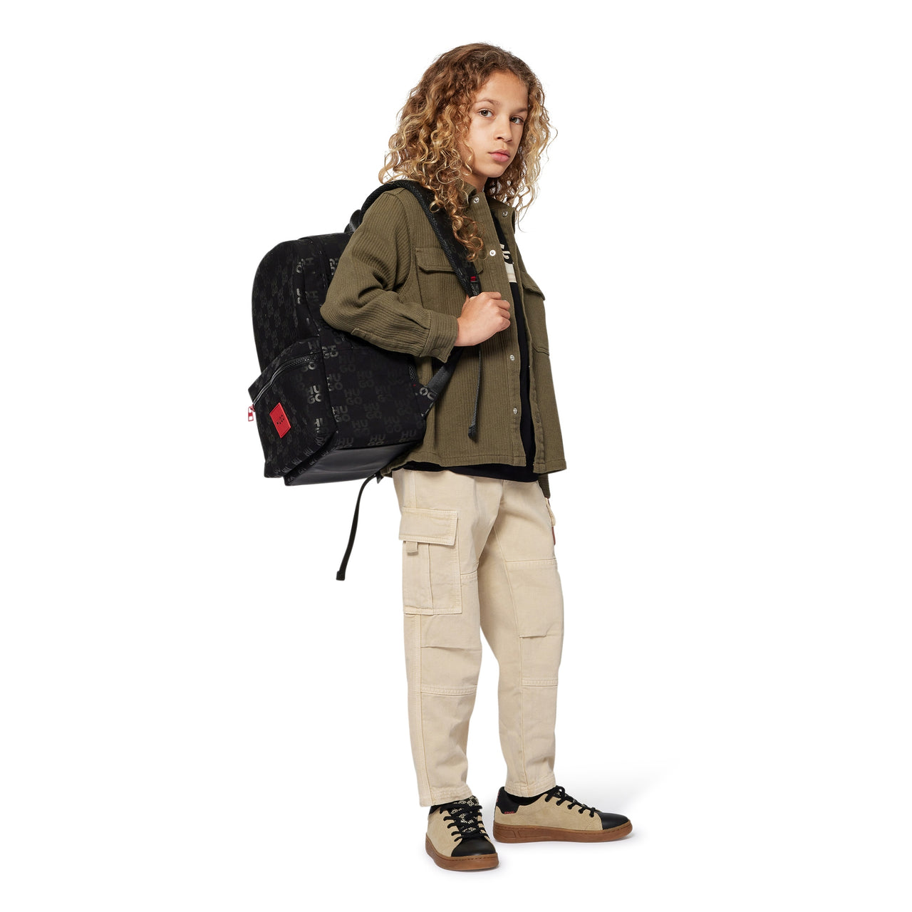HUGO Back pack para niño y teen all over print logo