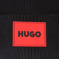 Thumbnail for HUGO Gorro de frio para niño y teen  unisex color negro  logo en rojo