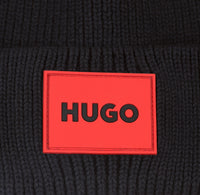 Thumbnail for HUGO Gorro de frio para niño y teen  unisex color negro  logo en rojo