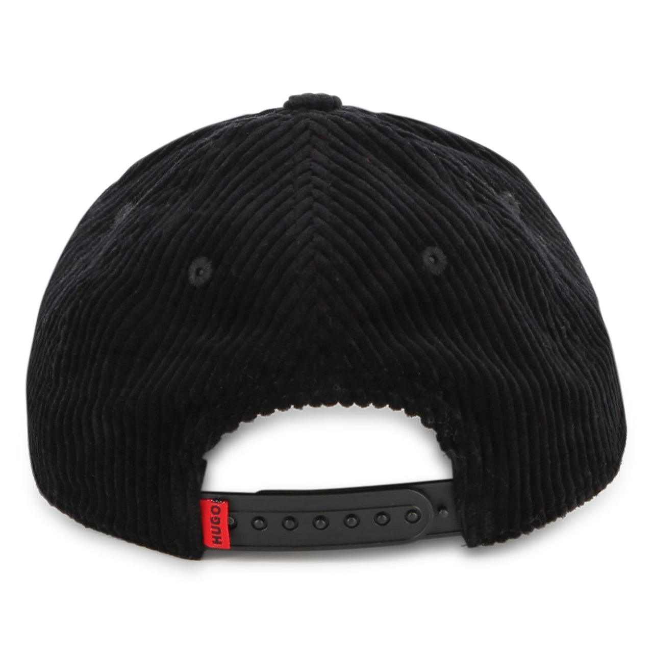 HUGO Gorra o cachucha para niño y teen negra de pana logo al tono
