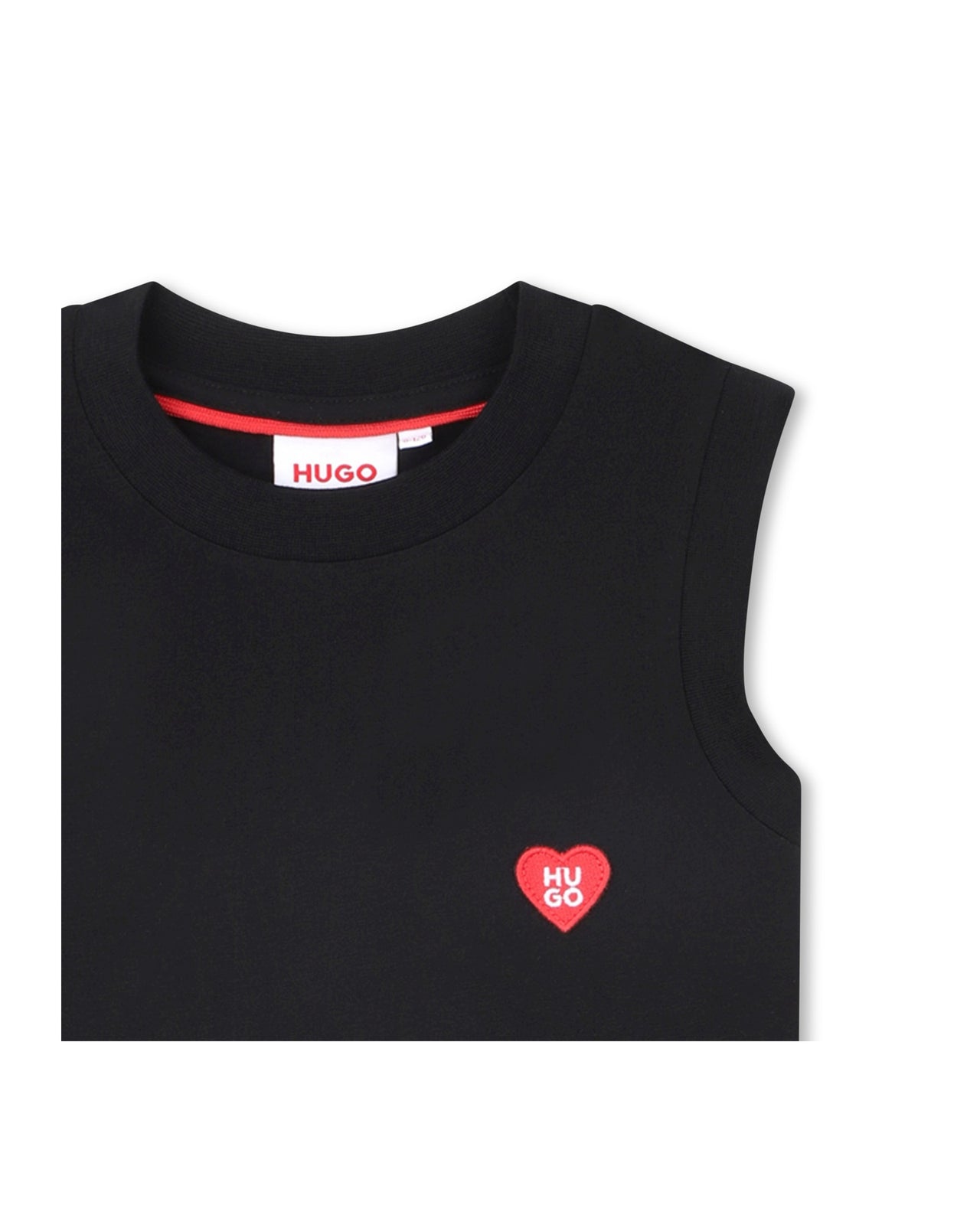 HUGO Vestido para niña negro con corazon