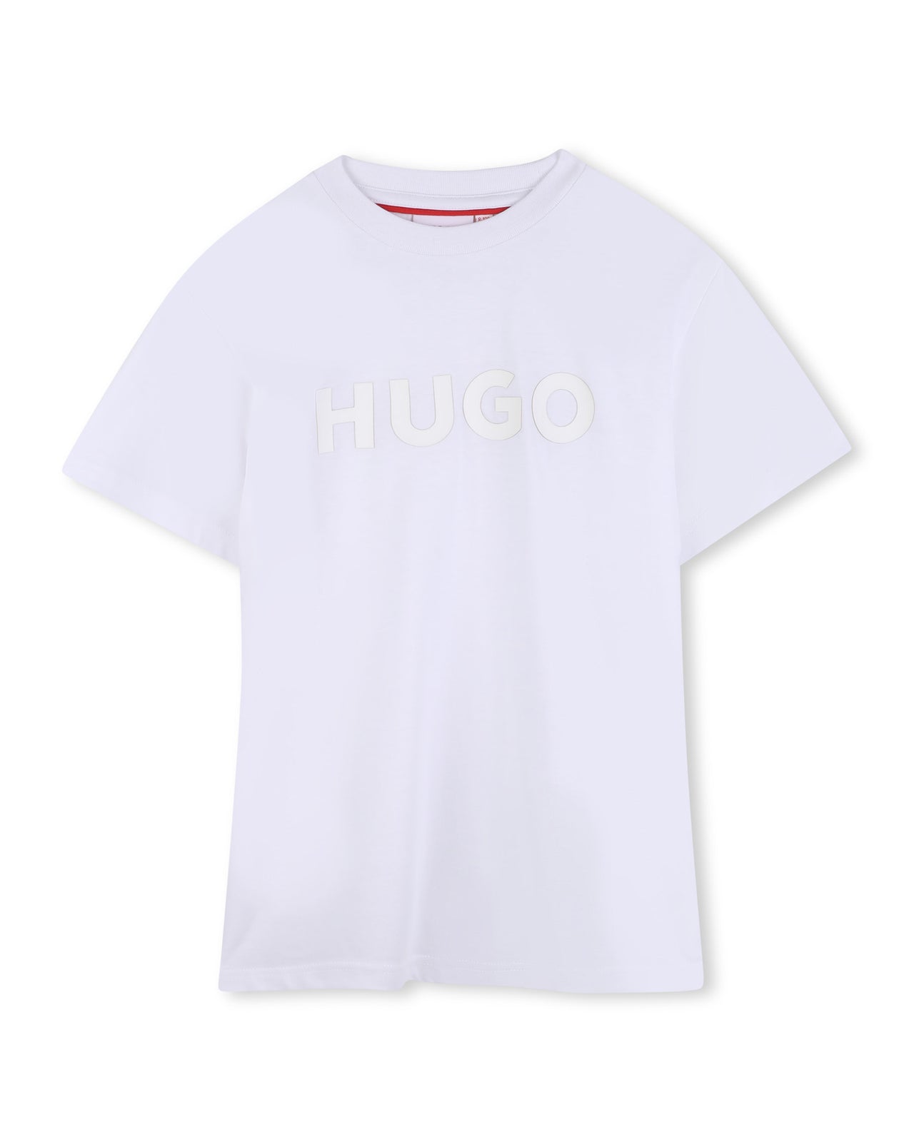 HUGO Playera para niño y teen blanca logo al tono