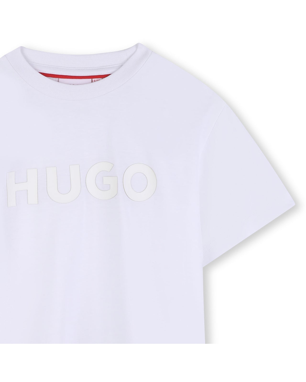 HUGO Playera para niño y teen blanca logo al tono