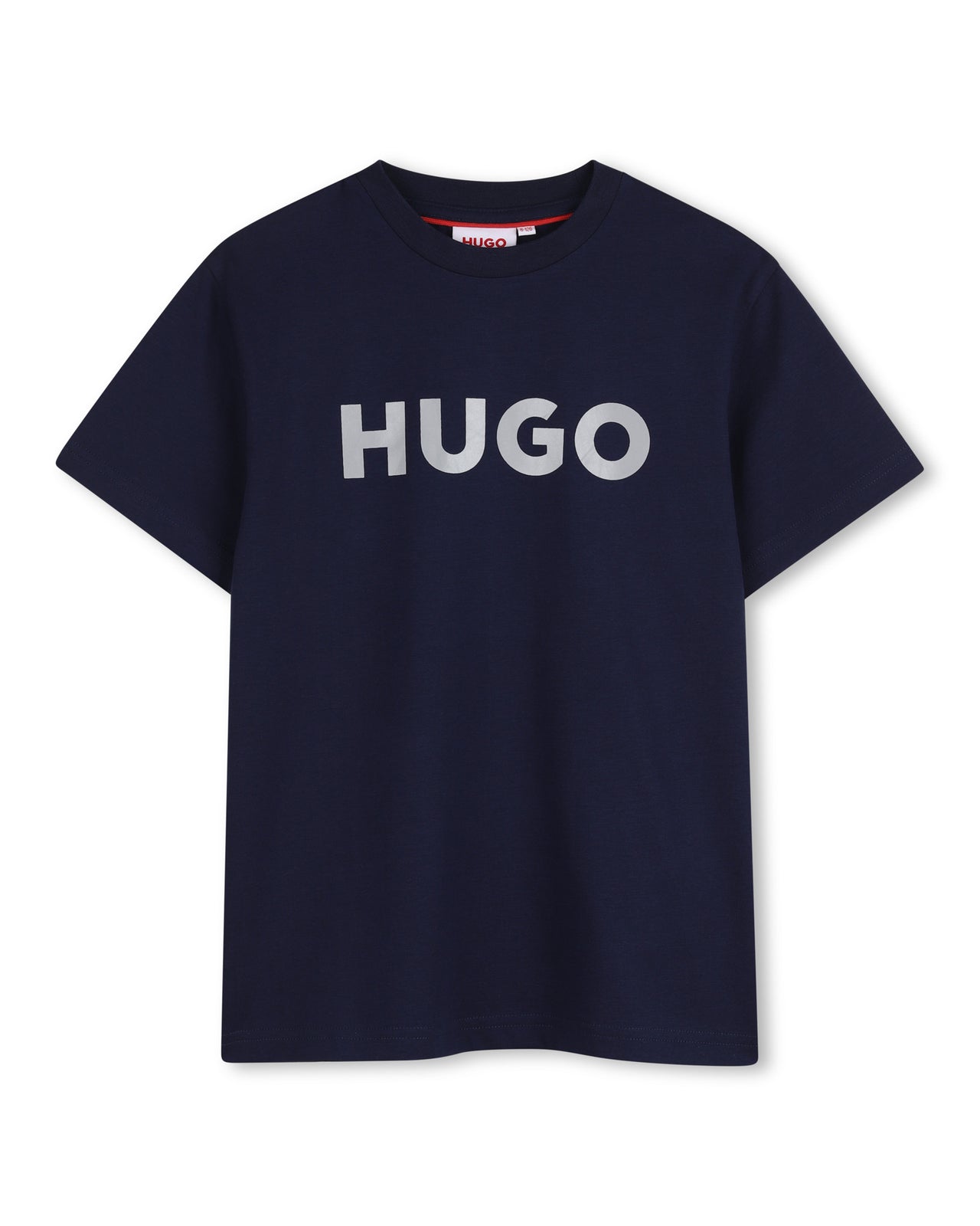 HUGO Playera para niño y teen azul logo al frente permanent