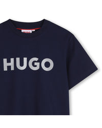 Thumbnail for HUGO Playera para niño y teen azul logo al frente permanent