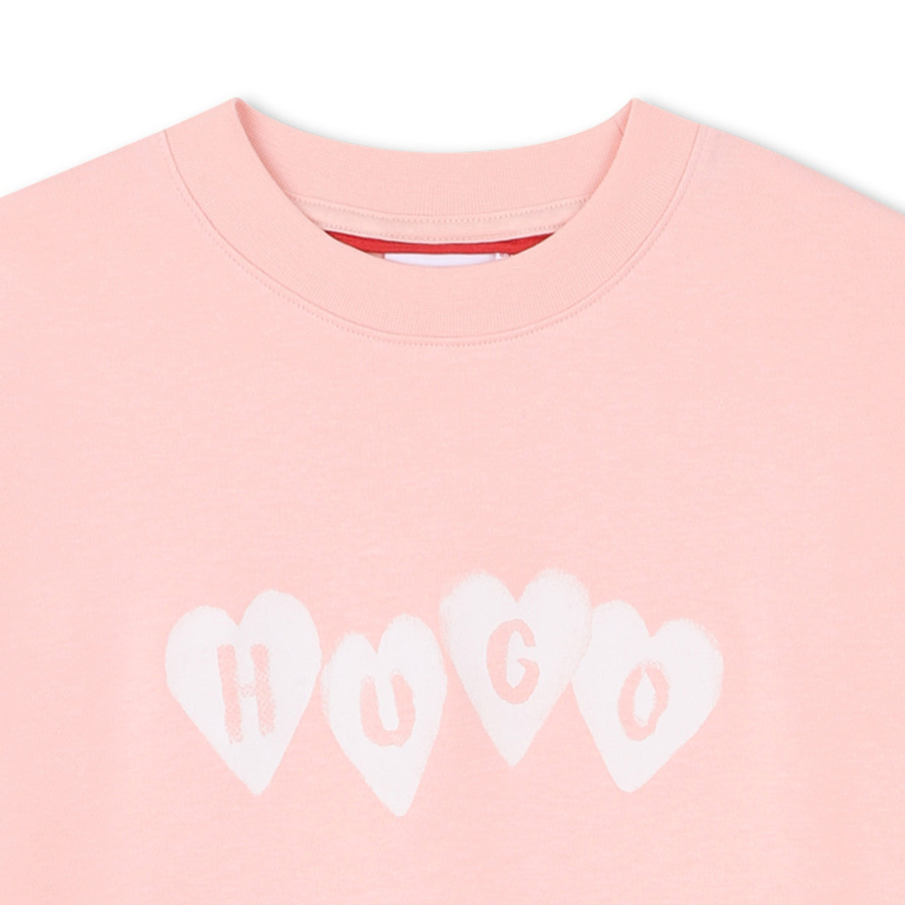 HUGO Vestido para niña rosa print logo corazones