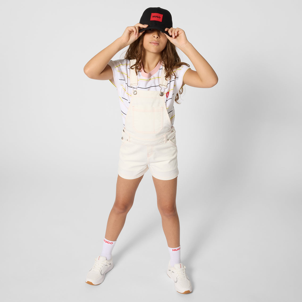 HUGO Peto overall short para niña y teen beige