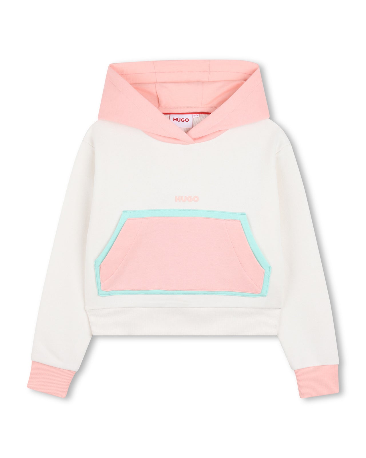 HUGO Set de Short con sudadera para niña y teen en tonos blancos rosas y verdes con capucha