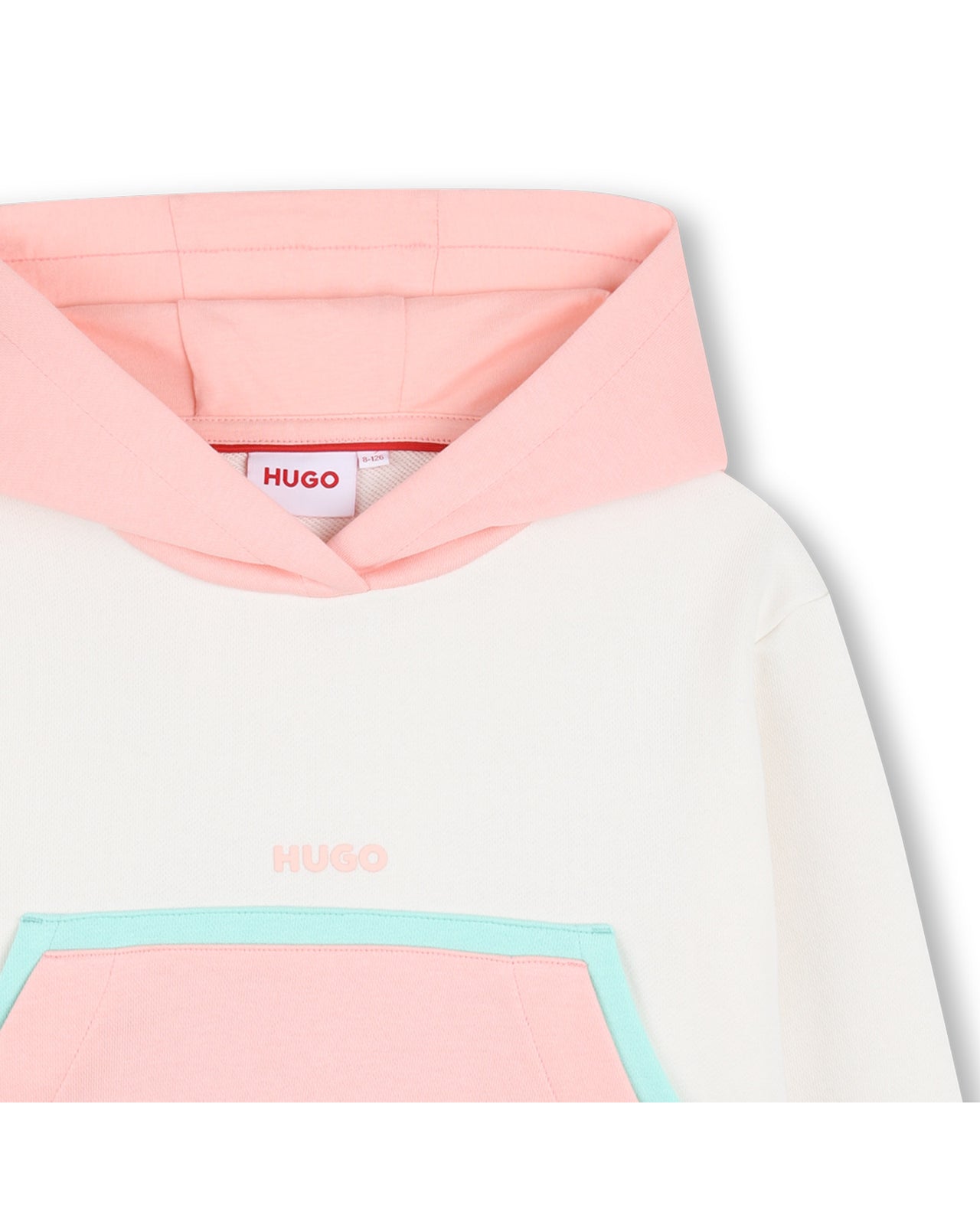 HUGO Set de Short con sudadera para niña y teen en tonos blancos rosas y verdes con capucha