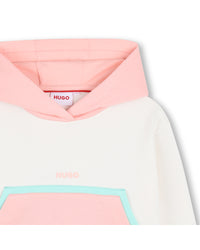 Thumbnail for HUGO Set de Short con sudadera para niña y teen en tonos blancos rosas y verdes con capucha