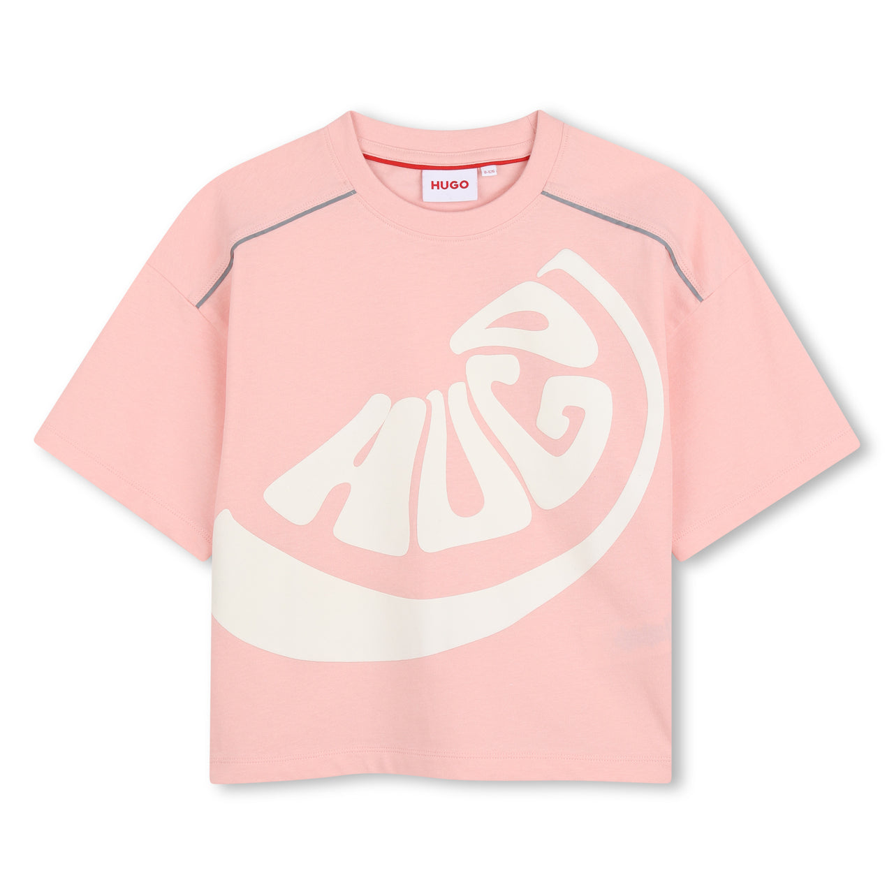 HUGO Playera para niña y teen Color rosa print logo