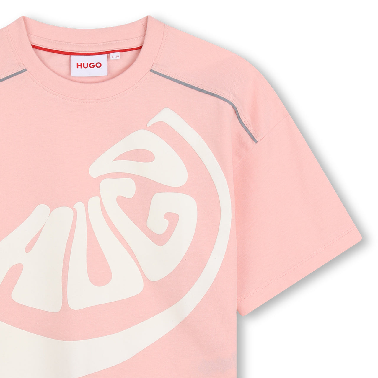 HUGO Playera para niña y teen Color rosa print logo