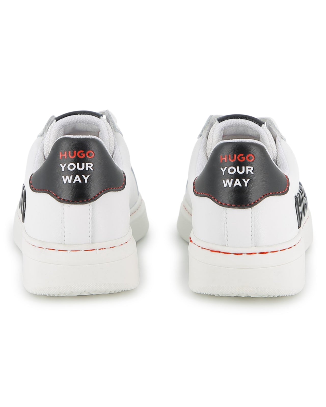HUGO tenis para niño y teen con agujetas blancos logo realzado en blanco