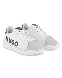 Thumbnail for HUGO tenis para niño y teen con agujetas blancos logo realzado en blanco