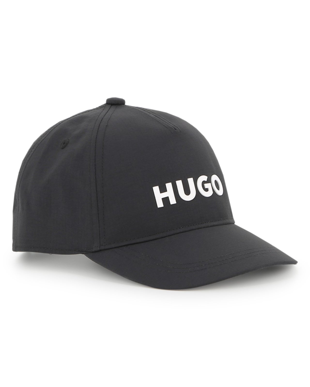 HUGO Gorra negra para niño y teen unisex logo con aplicacion reflejante