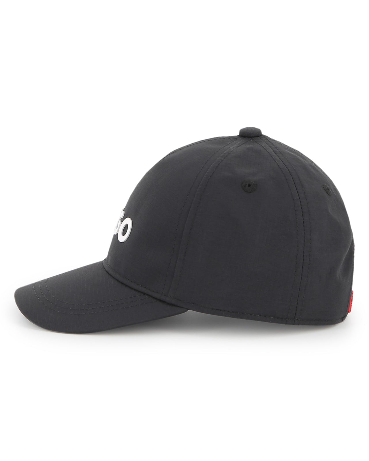 HUGO Gorra negra para niño y teen unisex logo con aplicacion reflejante