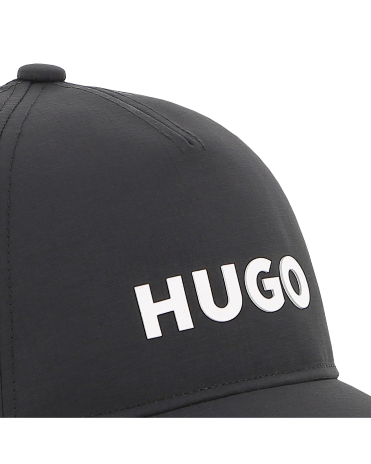 HUGO Gorra negra para niño y teen unisex logo con aplicacion reflejante