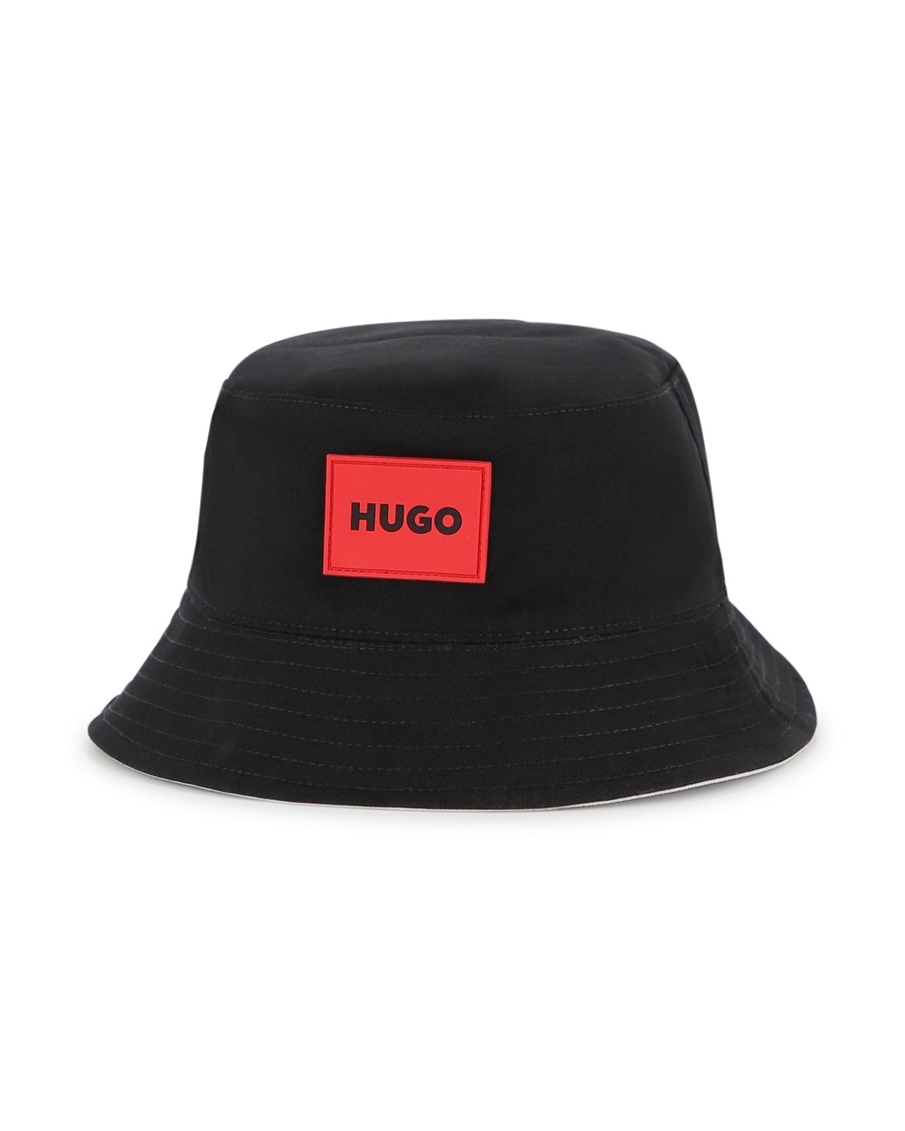 HUGO Gorro para niño y teen reversible,negro un lado otro blanco