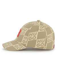 Thumbnail for HUGO Gorra beige all over print para niño y teen unisex
