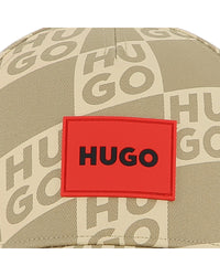 Thumbnail for HUGO Gorra beige all over print para niño y teen unisex