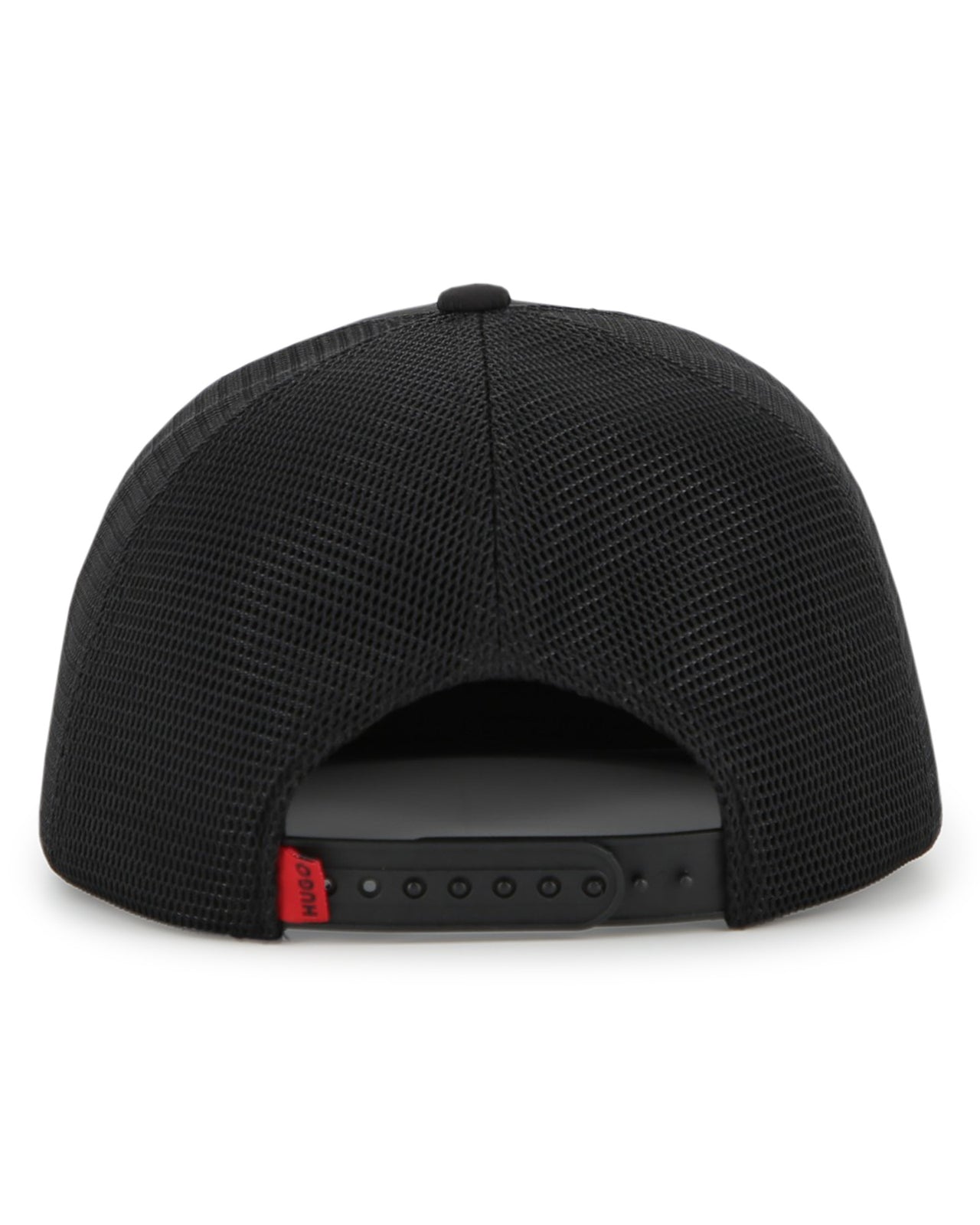 HUGO Gorra negra para niño y teen unisex logo con en relieve vicera plana