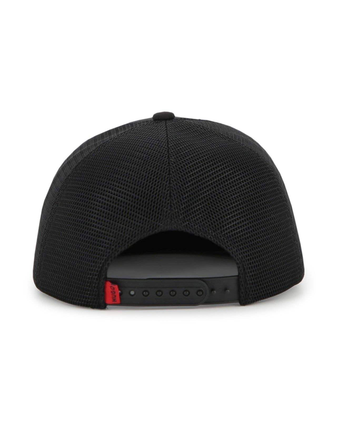 HUGO Gorra negra para niño y teen unisex logo con en relieve vicera plana