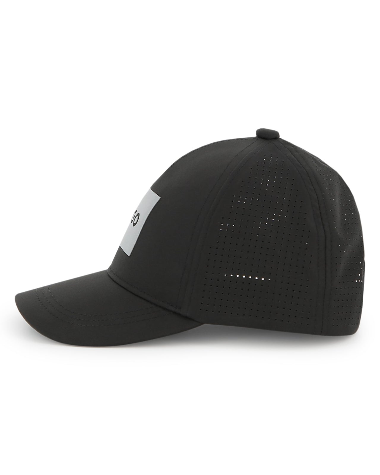 HUGO Gorra negra para niño y teen logo en parche plata