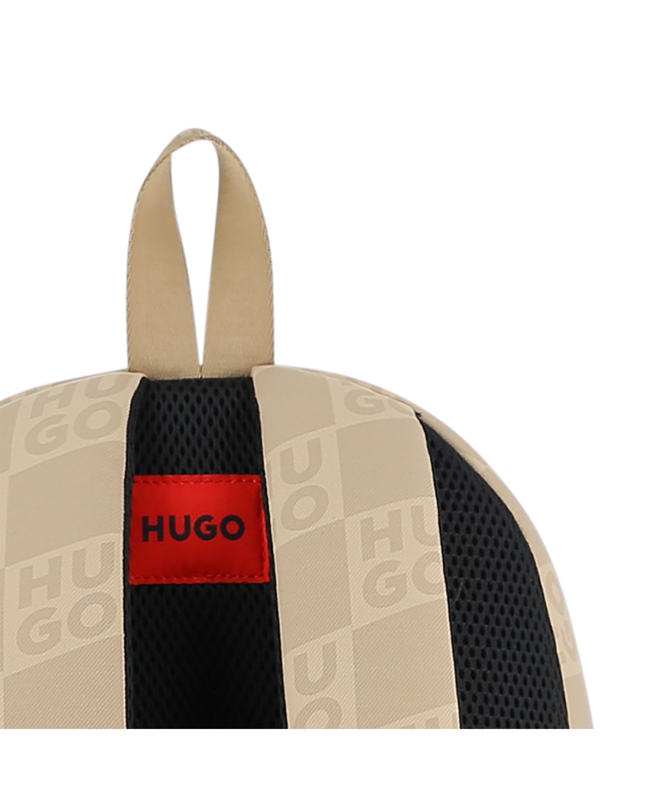 HUGO backpack color, beige All Over Print, Bolsa frontal ajustable