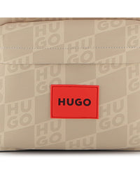 Thumbnail for HUGO backpack color, beige All Over Print, Bolsa frontal ajustable
