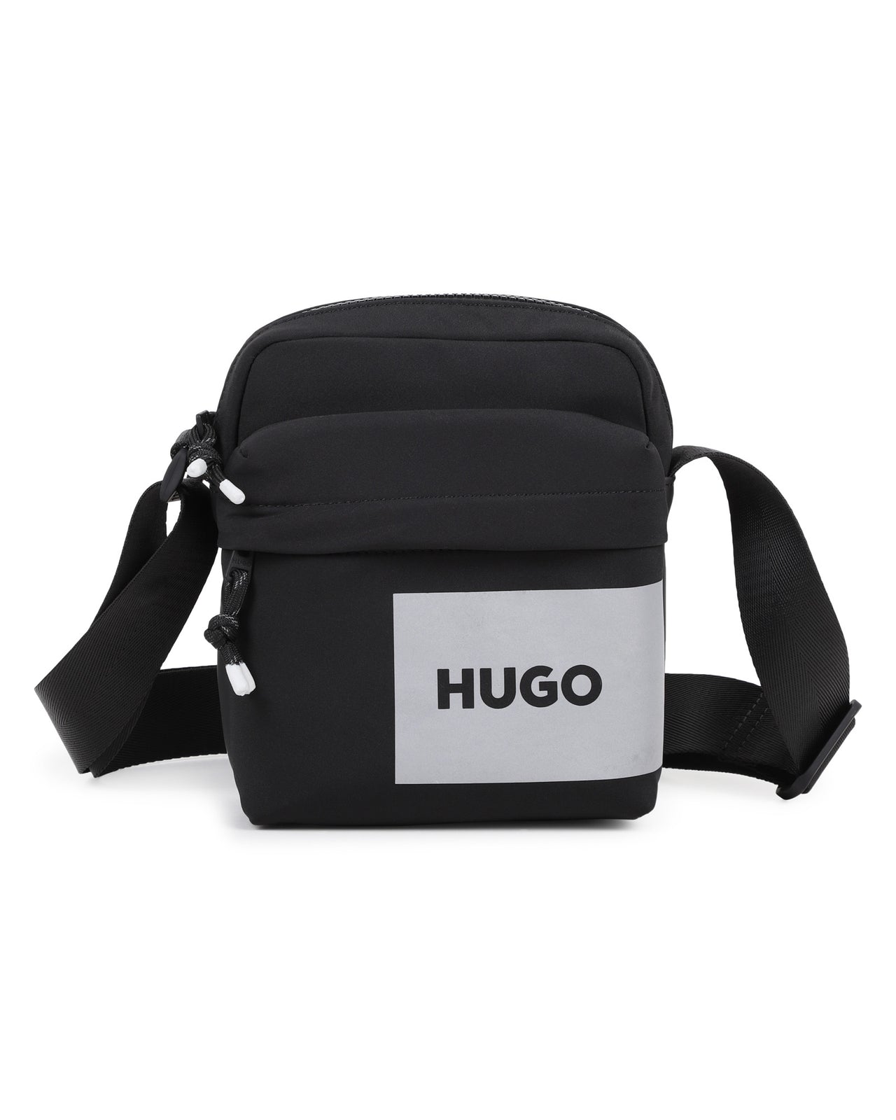HUGO cross body o porta celular para niño y teen color negro cuadrada