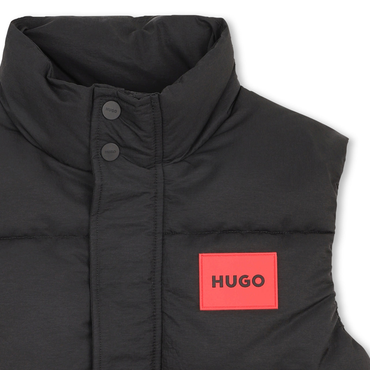 HUGO Chaleco para niño y teen negro con parche en rojo con logo