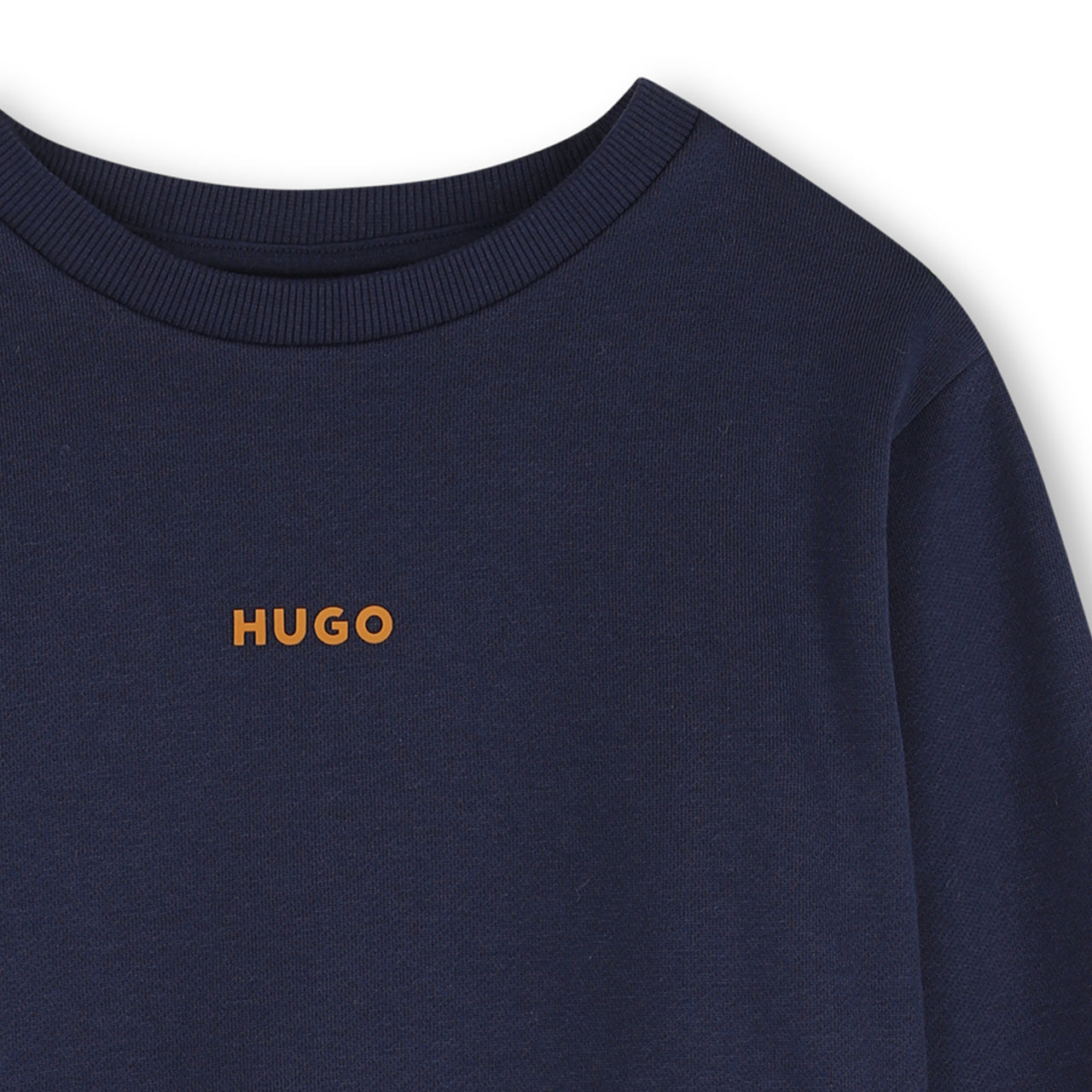 HUGO sudadera para niño y teen azul estampado, velero en la espalda