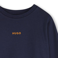 Thumbnail for HUGO sudadera para niño y teen azul estampado, velero en la espalda