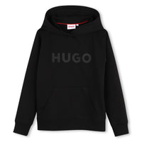 Thumbnail for HUGO Sudadera para niño y teen negra logo al tono al frente