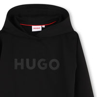 Thumbnail for HUGO Sudadera para niño y teen negra logo al tono al frente