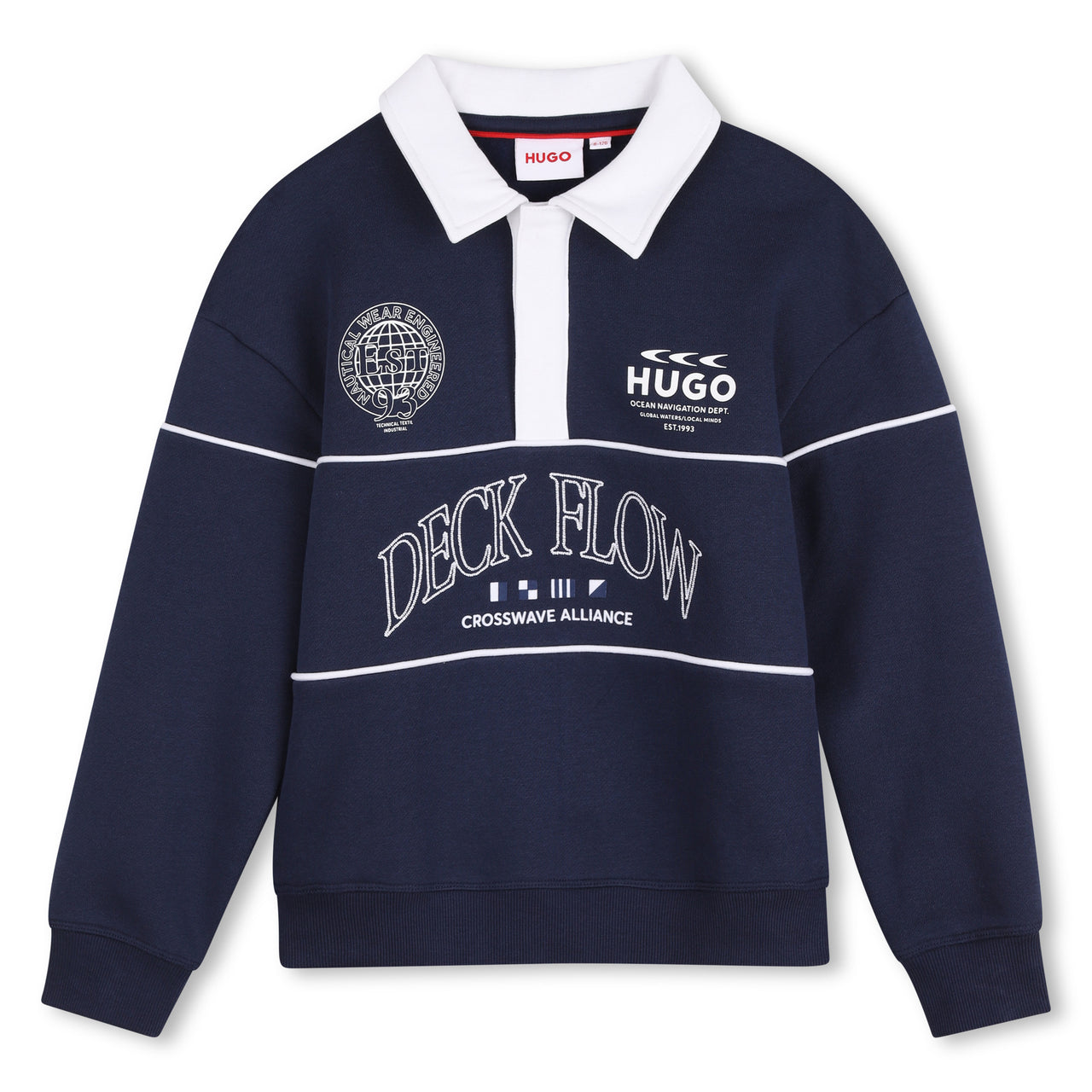 HUGO Sudadera para niño y teen azul nautical wear