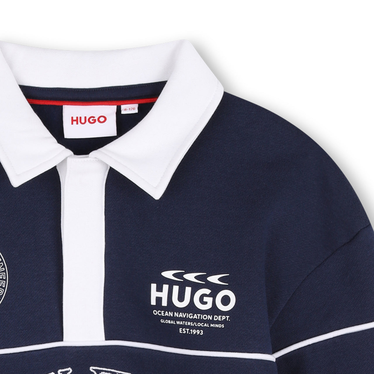 HUGO Sudadera para niño y teen azul nautical wear