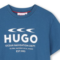 Thumbnail for HUGO playera para niño y teen azul logo ocean