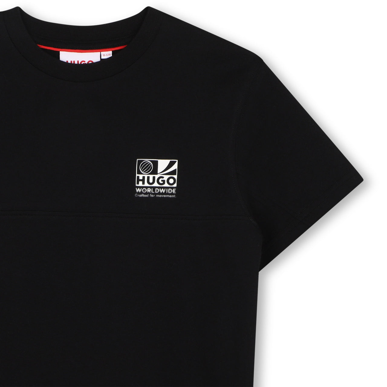 HUGO playera para niño y teen negra Worldwide