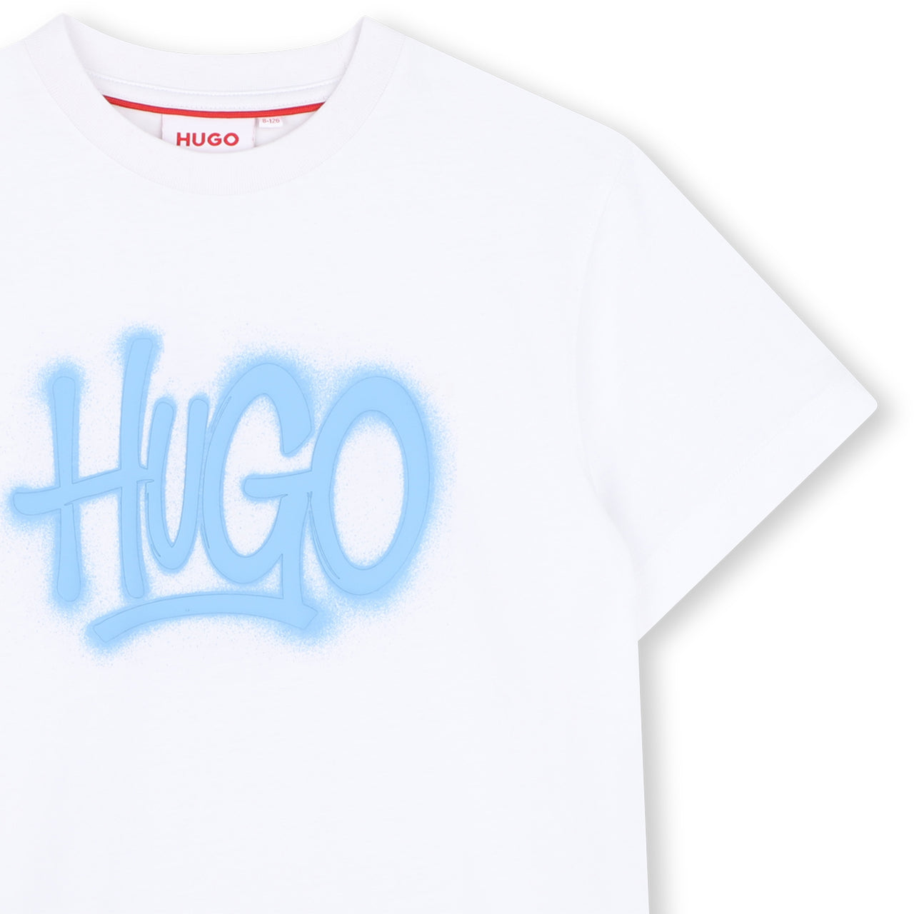 HUGO playera para niño y teen unisex blanca big logo al frente