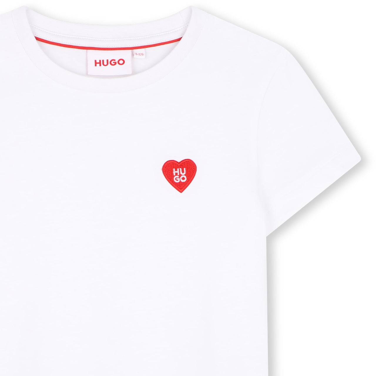 HUGO playera para niña y teen blanca peque–o corazon al frente