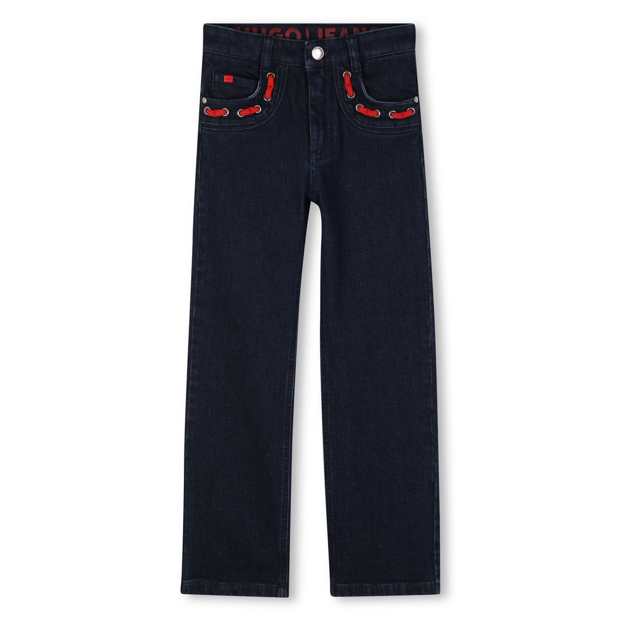 HUGO Jeans para niña y teen color negro cordones rojos