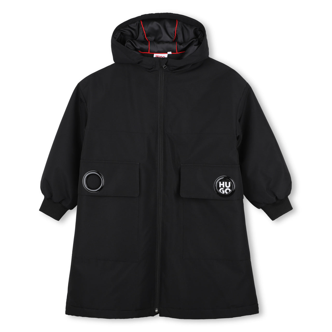 HUGO Chamarra Parka para niño y teen unisex negra