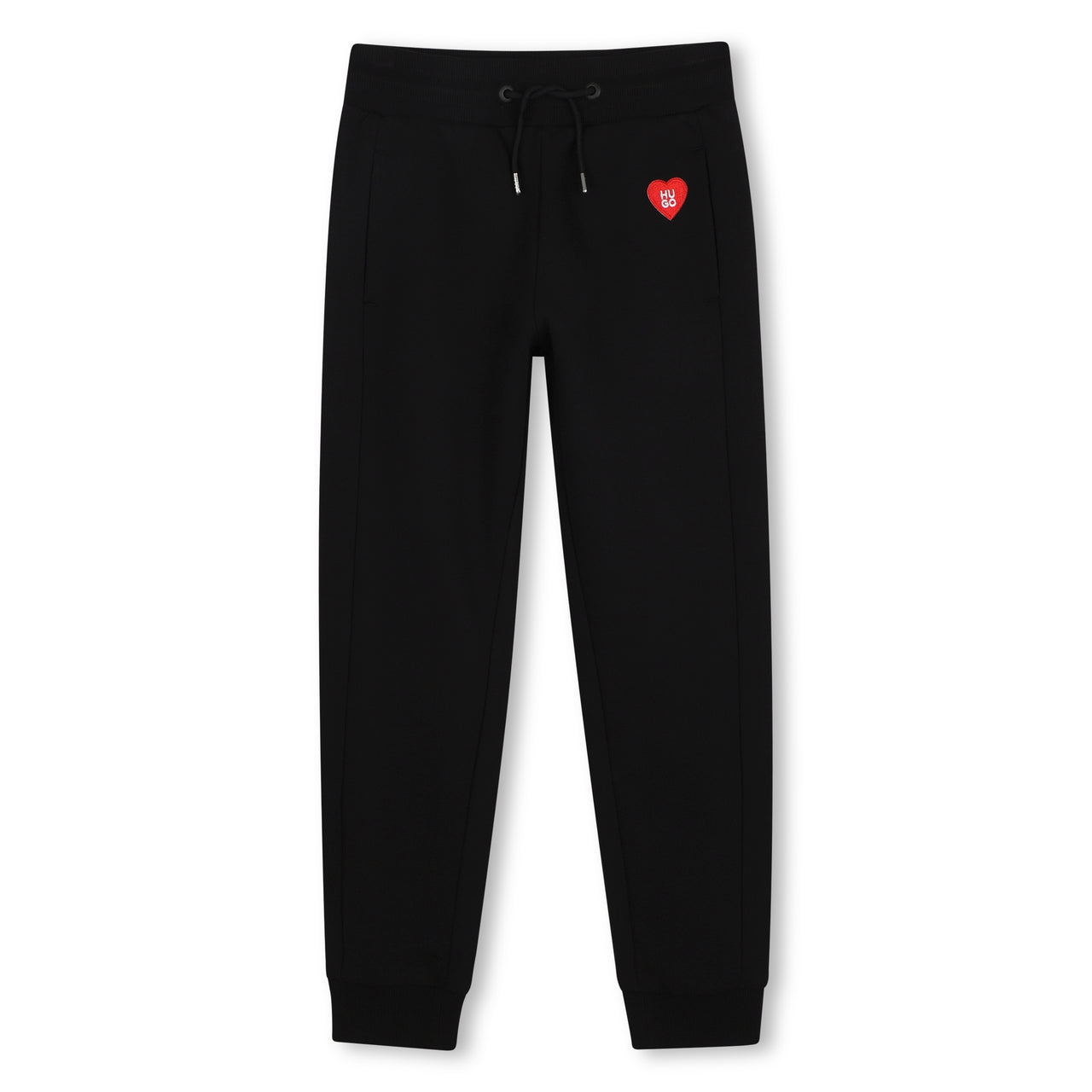 HUGO Set de pants para niña y teen Negro aplicacion de corazon