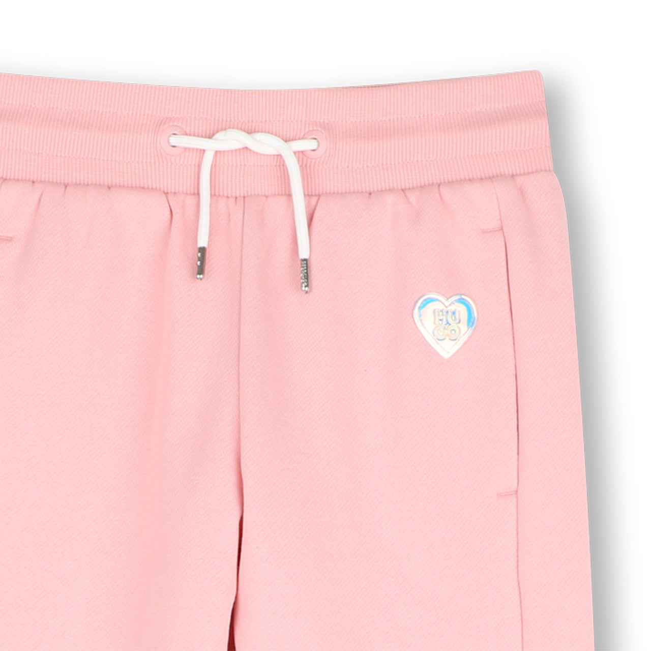HUGO Set de pants para niña y teen color rosa con capucha  y aplicacion de corazon