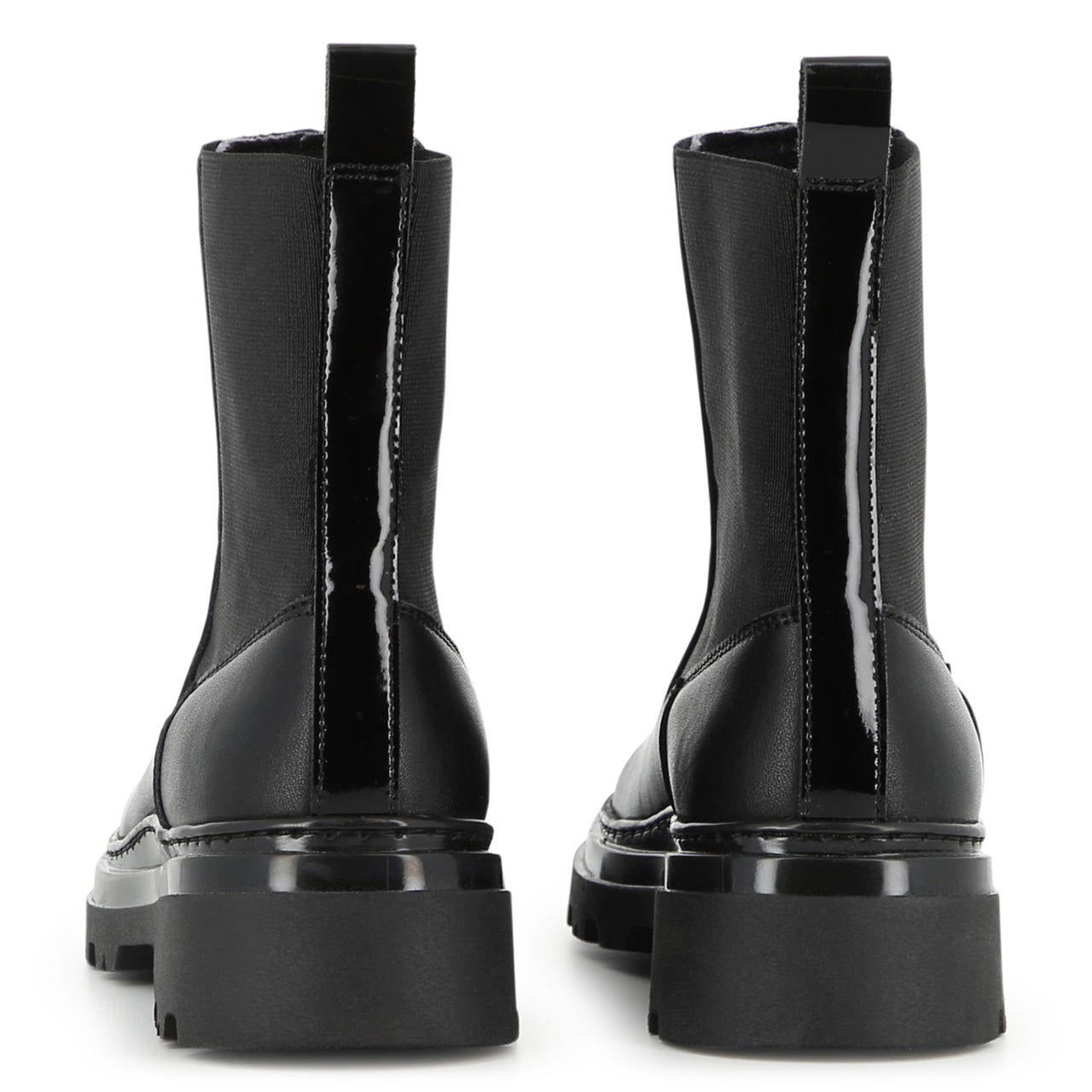 HUGO Botin para niño y teen unisex negro logo tipo parche al frente