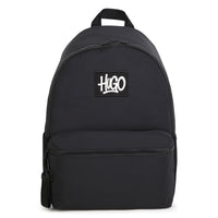 Thumbnail for HUGO backpack para niño y teen unisex negra logo, al frente